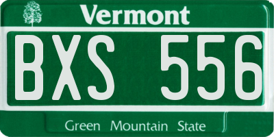 VT license plate BXS556