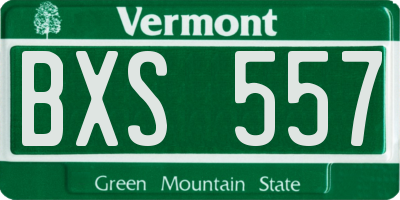 VT license plate BXS557