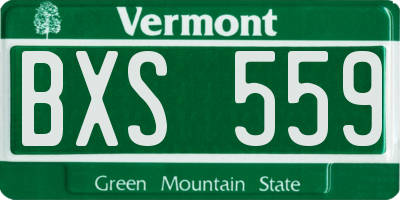 VT license plate BXS559