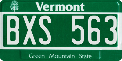 VT license plate BXS563