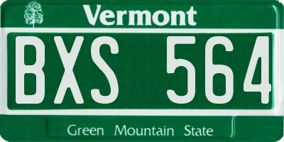 VT license plate BXS564