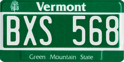 VT license plate BXS568