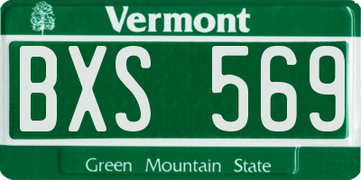 VT license plate BXS569