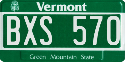 VT license plate BXS570