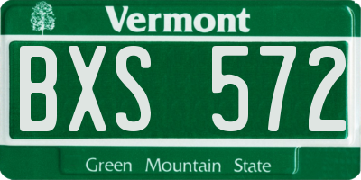 VT license plate BXS572