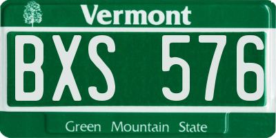 VT license plate BXS576