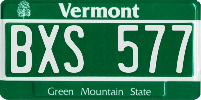 VT license plate BXS577