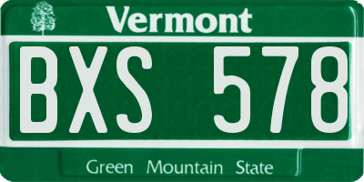 VT license plate BXS578