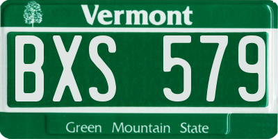 VT license plate BXS579