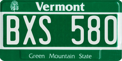 VT license plate BXS580