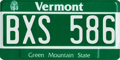 VT license plate BXS586