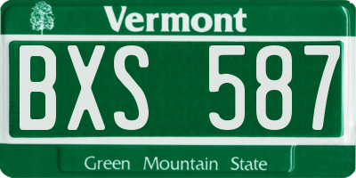 VT license plate BXS587