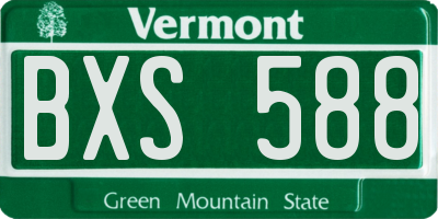 VT license plate BXS588