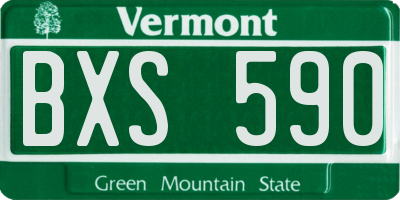 VT license plate BXS590