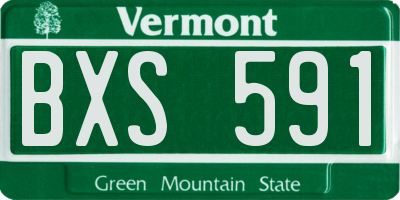 VT license plate BXS591