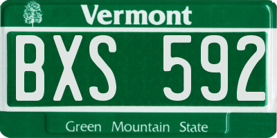 VT license plate BXS592