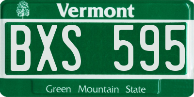 VT license plate BXS595