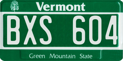 VT license plate BXS604