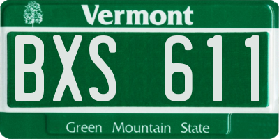 VT license plate BXS611