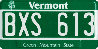 VT license plate BXS613