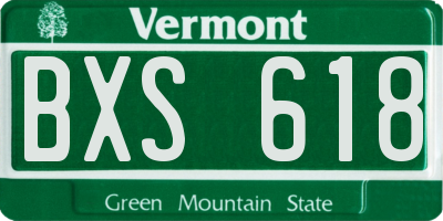 VT license plate BXS618