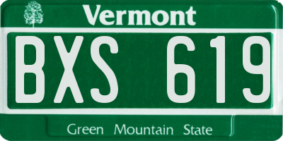 VT license plate BXS619