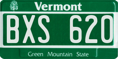 VT license plate BXS620