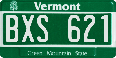 VT license plate BXS621