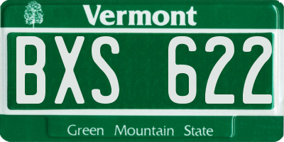 VT license plate BXS622