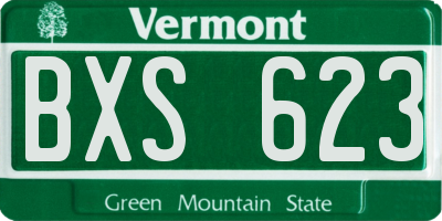 VT license plate BXS623