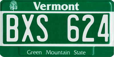 VT license plate BXS624