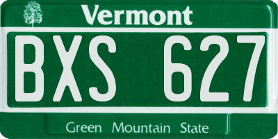 VT license plate BXS627