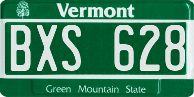 VT license plate BXS628
