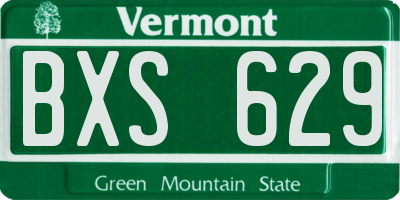 VT license plate BXS629