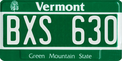 VT license plate BXS630