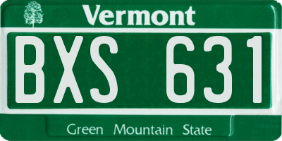 VT license plate BXS631