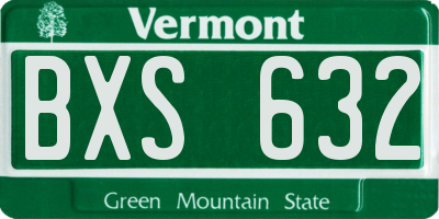 VT license plate BXS632
