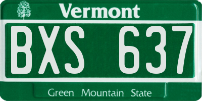 VT license plate BXS637