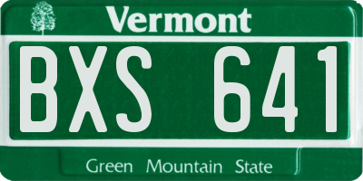VT license plate BXS641