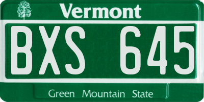 VT license plate BXS645