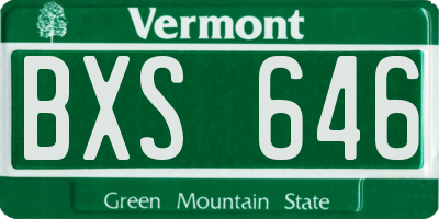 VT license plate BXS646