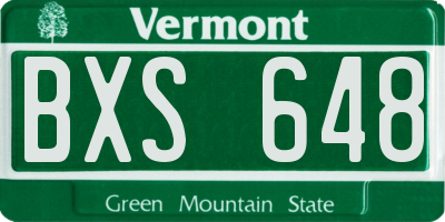 VT license plate BXS648