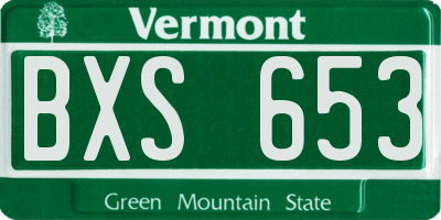 VT license plate BXS653