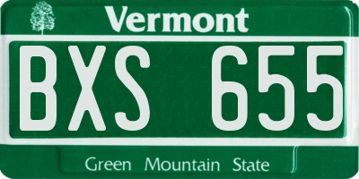 VT license plate BXS655