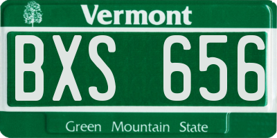 VT license plate BXS656