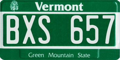 VT license plate BXS657
