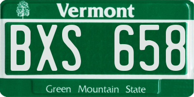 VT license plate BXS658
