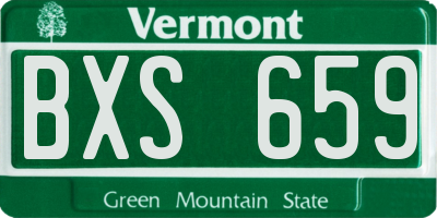 VT license plate BXS659