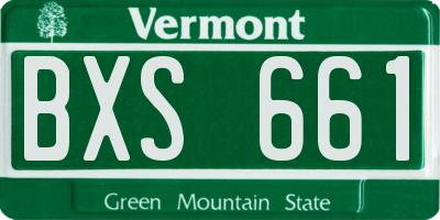 VT license plate BXS661