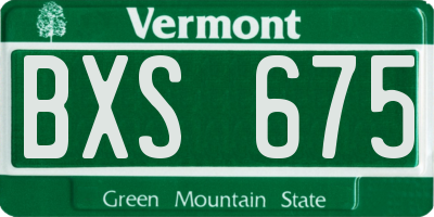 VT license plate BXS675
